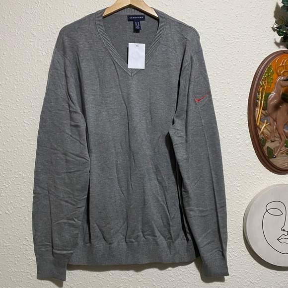 Set of 3 Lands End Mens XL‎ Verizon V-Neck Sweater sweatshirt polo shirt NWOT - Picture 4 of 11